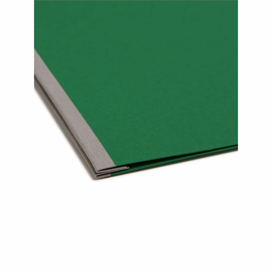 Smead Letter Recycled Fastener Folder - 3" Folder Capacity - 8 1/2" x 11" - 350 Sheets Capacity - 3" Expansion - 1 Fastener(s) - 25 pt. - Pressboard - Green - Metal Compressor, Hinged - 100% Paper Recycled - 1 Each