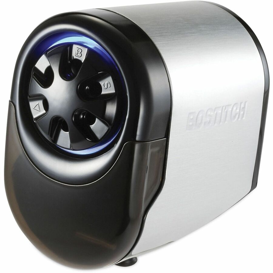 Bostitch QuietSharp Glow Classroom Electric Pencil Sharpener (EPS11HC) - Desktop - 9" Height x 6.1" Width - Metal - Silver, Black