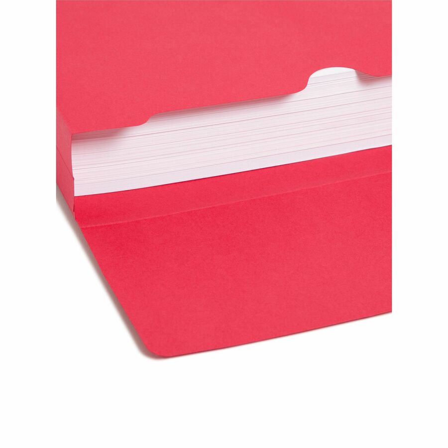 Smead Letter Recycled File Wallet - 8 1/2" x 11" - 2" Expansion - 1 Pocket(s) - 11 pt. - Red - Elastic Closure, Heavy Duty, Flap - 10% Recycled - 1 / Pack