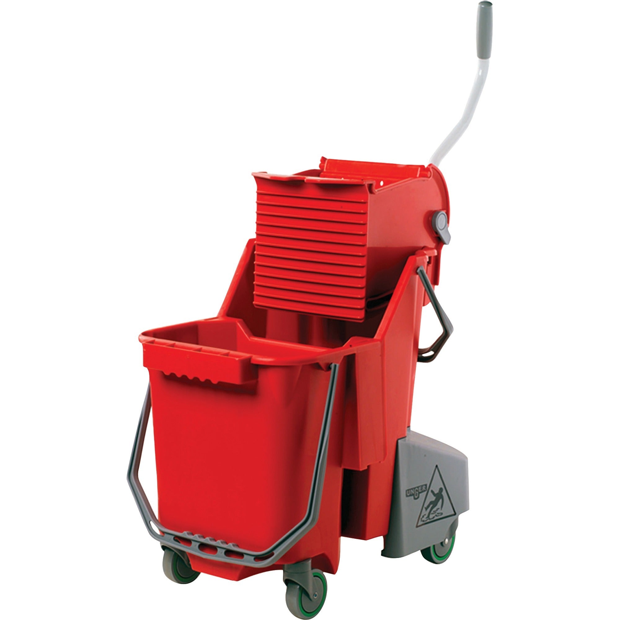 Unger 32 Qt Dual Compartment Mop Bucket - 7.93 gal - Handle - 40 ft x 31.7 ft x 40 ft - Red - 1 / Carton