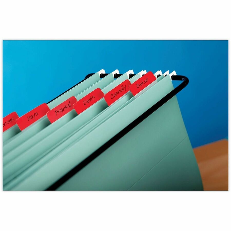 Post-it&reg; Solid Colors Angled Filing Tabs - Write-on Tab(s) - 2" Tab Height x 1.50" Tab Width - Assorted Tab(s) - Durable, Tear Resistant, Wear Resistant, Reusable - 24 / Pack