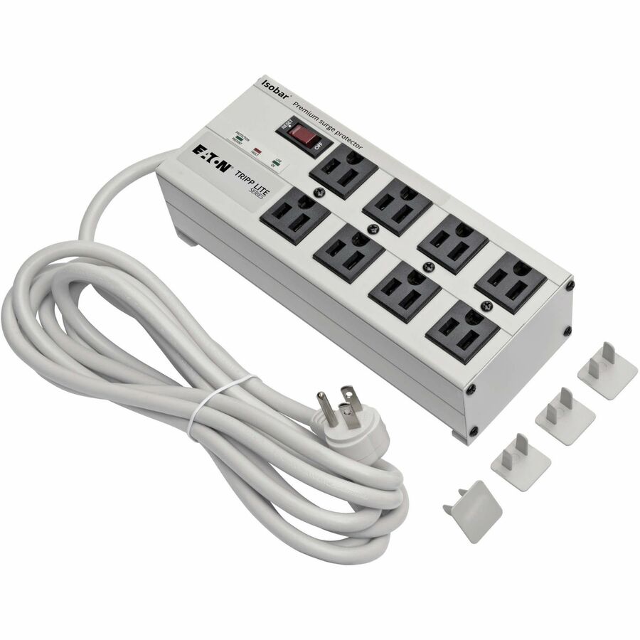 Tripp Lite series 8-outlet Premium Surge Suppressor - Light Gray - NEMA 5-15P - 8 x NEMA 5-15R - 1440 VA - 3840 J - 120 V AC Input - 120 V AC Output - 61 kA - 12 ft