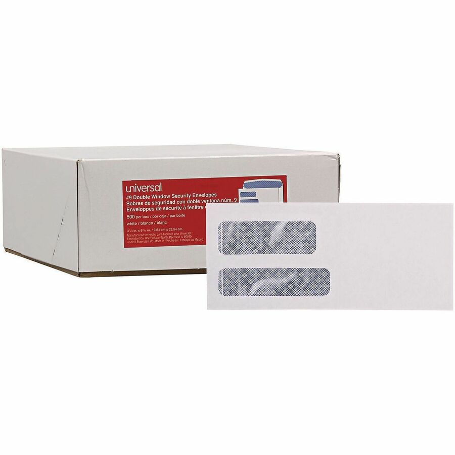 Universal Envelope - Business - #9 - 24 lb - Gummed - White - Paper Stock - 500 / Box