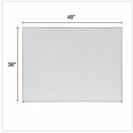 Universal Dry Erase Board - 48" (4 ft) Width x 36" (3 ft) Height - White Melamine Surface - Anodized Aluminum Frame - 1 Each