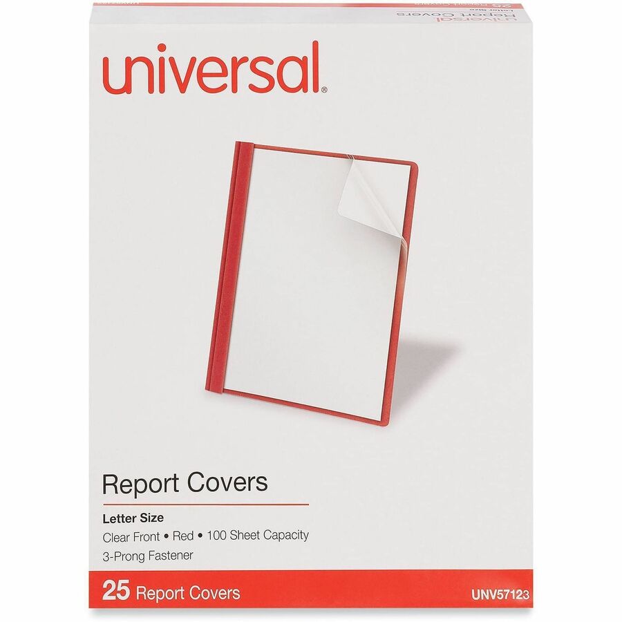 Universal Report Cover - 1/2" Folder Capacity - 8 1/2" x 11" - 100 Sheets Capacity - 3 x Prong Fastener(s) - Punched - 25 Box