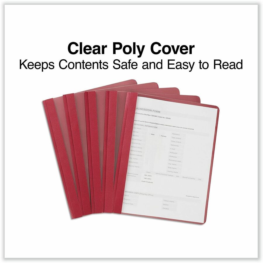 Universal Report Cover - 1/2" Folder Capacity - 8 1/2" x 11" - 100 Sheets Capacity - 3 x Prong Fastener(s) - Punched - 25 Box
