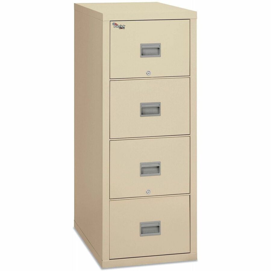 FireKing Patriot Series 2-Drawer Vertical Files - 17.7" Width x 25" Depth x 27.7" Height - 2 x Drawer(s) for File - Legal, Letter - Vertical - Fire Proof, Impact Resistant, Locking Drawer, Scratch Resistant, Ball Bearing Slide, Recessed Handle - Parchm...