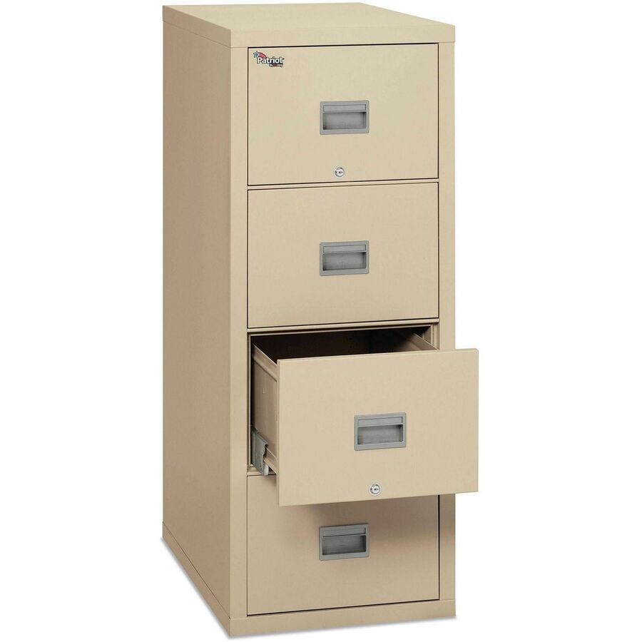 FireKing Patriot Series 2-Drawer Vertical Files - 17.7" Width x 25" Depth x 27.7" Height - 2 x Drawer(s) for File - Legal, Letter - Vertical - Fire Proof, Impact Resistant, Locking Drawer, Scratch Resistant, Ball Bearing Slide, Recessed Handle - Parchm...