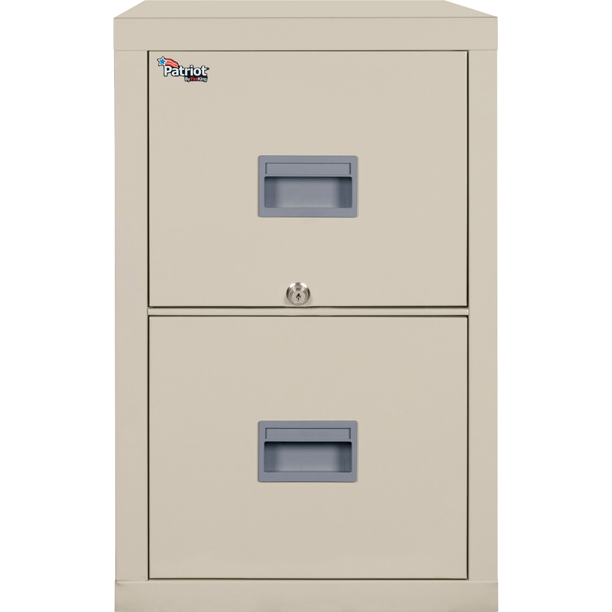 FireKing Patriot Series 2-Drawer Vertical Files - 17.7" Width x 25" Depth x 27.7" Height - 2 x Drawer(s) for File - Legal, Letter - Vertical - Fire Proof, Impact Resistant, Locking Drawer, Scratch Resistant, Ball Bearing Slide, Recessed Handle - Parchm...