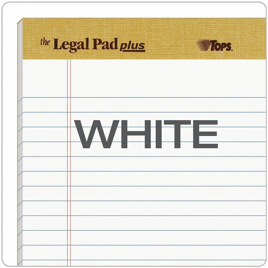TOPS Binding Letr - Trim Perf. Writing Pads - Jr.Legal - 50 Sheets - 16 lb Basis Weight - Jr.Legal - 8" x 5" Sheet Size - 2.50" Height x 8" Width x 5" Length - White Paper - Perforated, Acid-free - 12 / Dozen