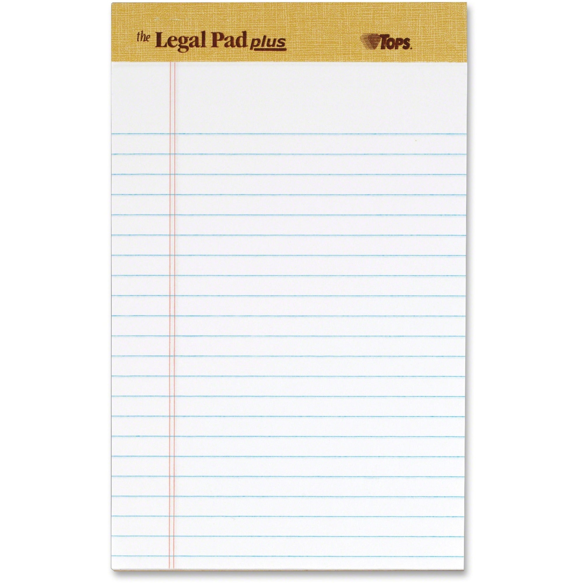 TOPS Binding Letr - Trim Perf. Writing Pads - Jr.Legal - 50 Sheets - 16 lb Basis Weight - Jr.Legal - 8" x 5" Sheet Size - 2.50" Height x 8" Width x 5" Length - White Paper - Perforated, Acid-free - 12 / Dozen