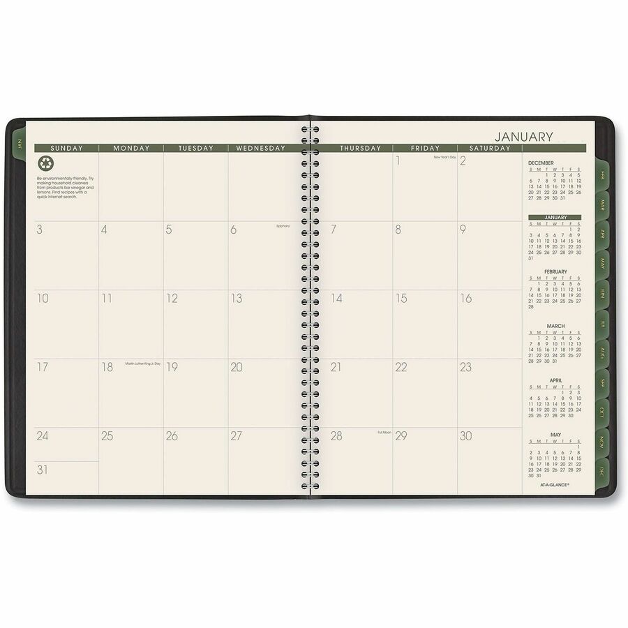 At-A-Glance Large Weekly/Monthly Desk Appointment Book - Medium - Julian Dates - Monthly, Weekly - 1 Year - January 2026 to December 2026 - 7:00 AM to 8:45 PM - Quarter-hourly, 7:00 AM to 5:30 PM - 1 Week, 1 Month Double Page Layout - 7" x 8 3/4" Sheet...