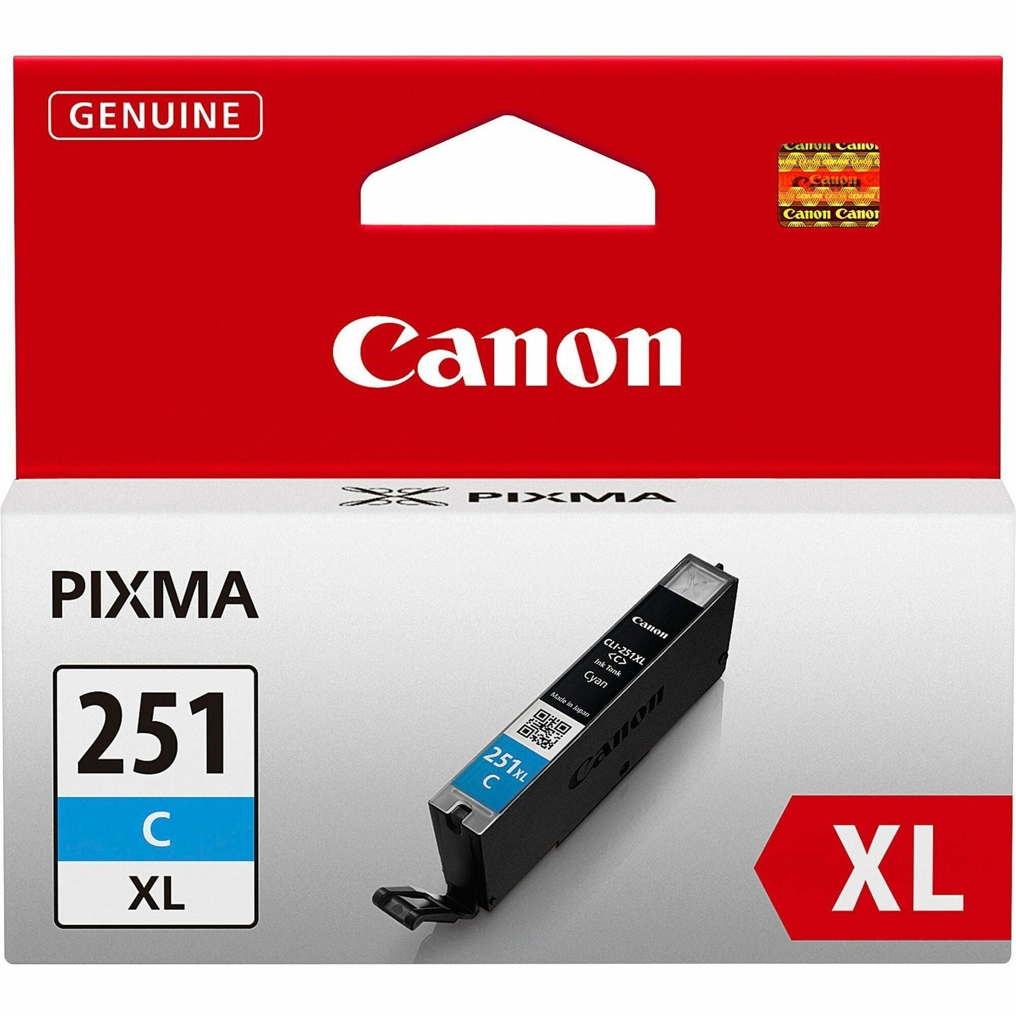 Canon CLI251XLC Original Inkjet Ink Cartridge - Cyan - 1 Each - Inkjet - Cyan - 1 Each
