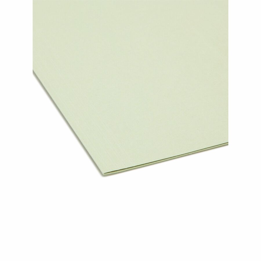 Smead FasTab 1/3 Tab Cut Letter Recycled Hanging Folder - 8 1/2" x 11" - Top Tab Location - Assorted Tab Position - 2 Plys - Moss - 10% Recycled - 20 / Box