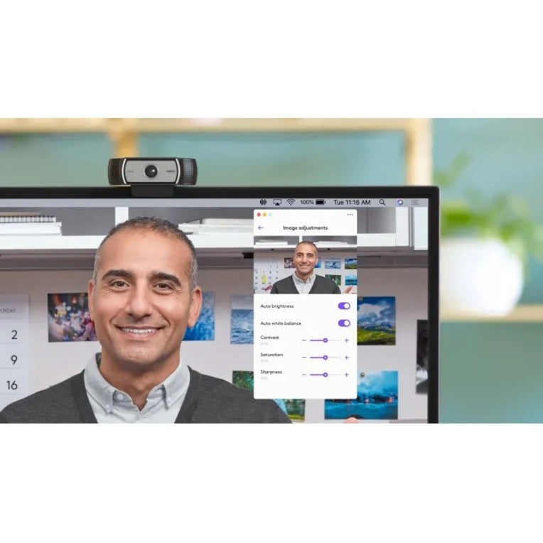 Logitech C930e Webcam - 30 fps - USB 2.0 - 1 Pack(s) - 1920 x 1080 Video - Auto-focus - Clip, Tripod Mount - 4x Digital Zoom - Microphone - For Monitor, Notebook - PTZ