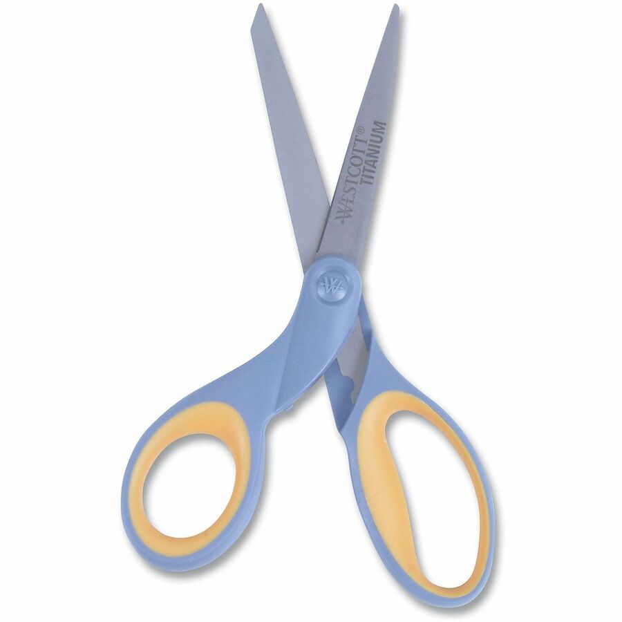 Westcott 8" Titanium Bonded Lefty Str Handle Scissors - 8" Overall Length - Straight-left - Stainless Steel - 1 Each