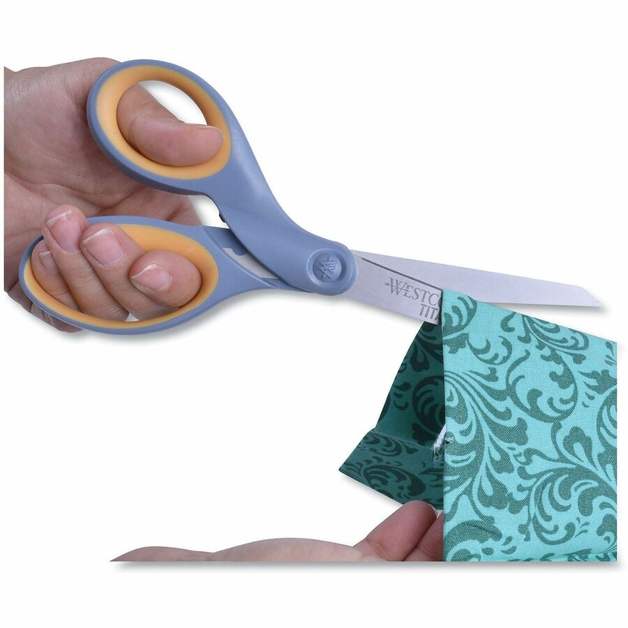 Westcott 8" Titanium Bonded Lefty Str Handle Scissors - 8" Overall Length - Straight-left - Stainless Steel - 1 Each