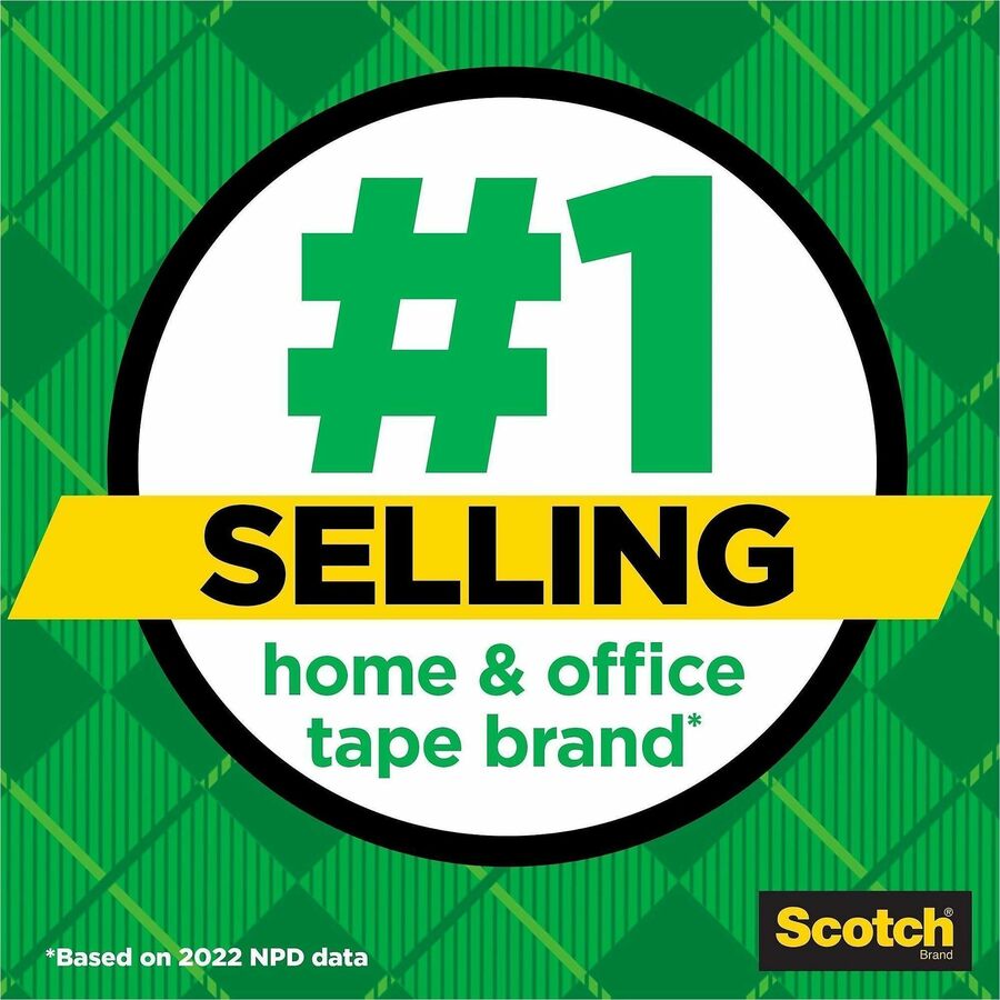 Scotch Plastic Tape Dispenser - Holds Total 1 Tape(s) - 1" , 3" Core - Heavy Duty, Durable - Plastic - Black - 1 Each