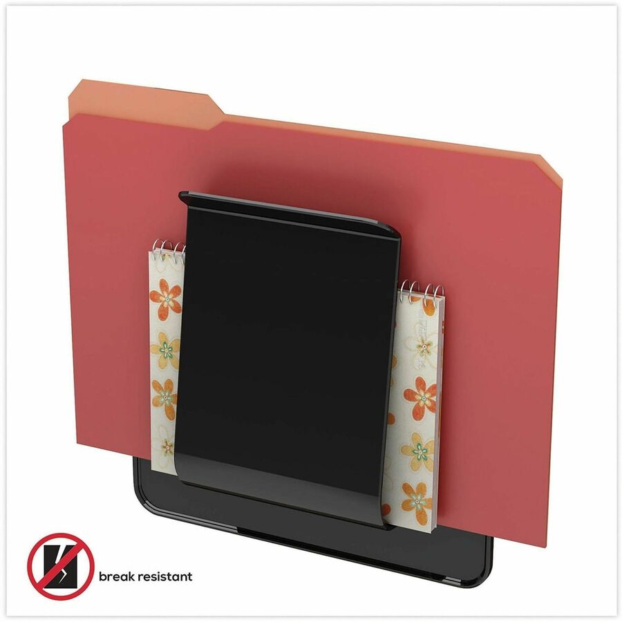 Deflecto Stand-Tall Wall File - 10.63" Height x 9.25" Width x 1.75" Depth - Break Resistant - Black - 1 Each