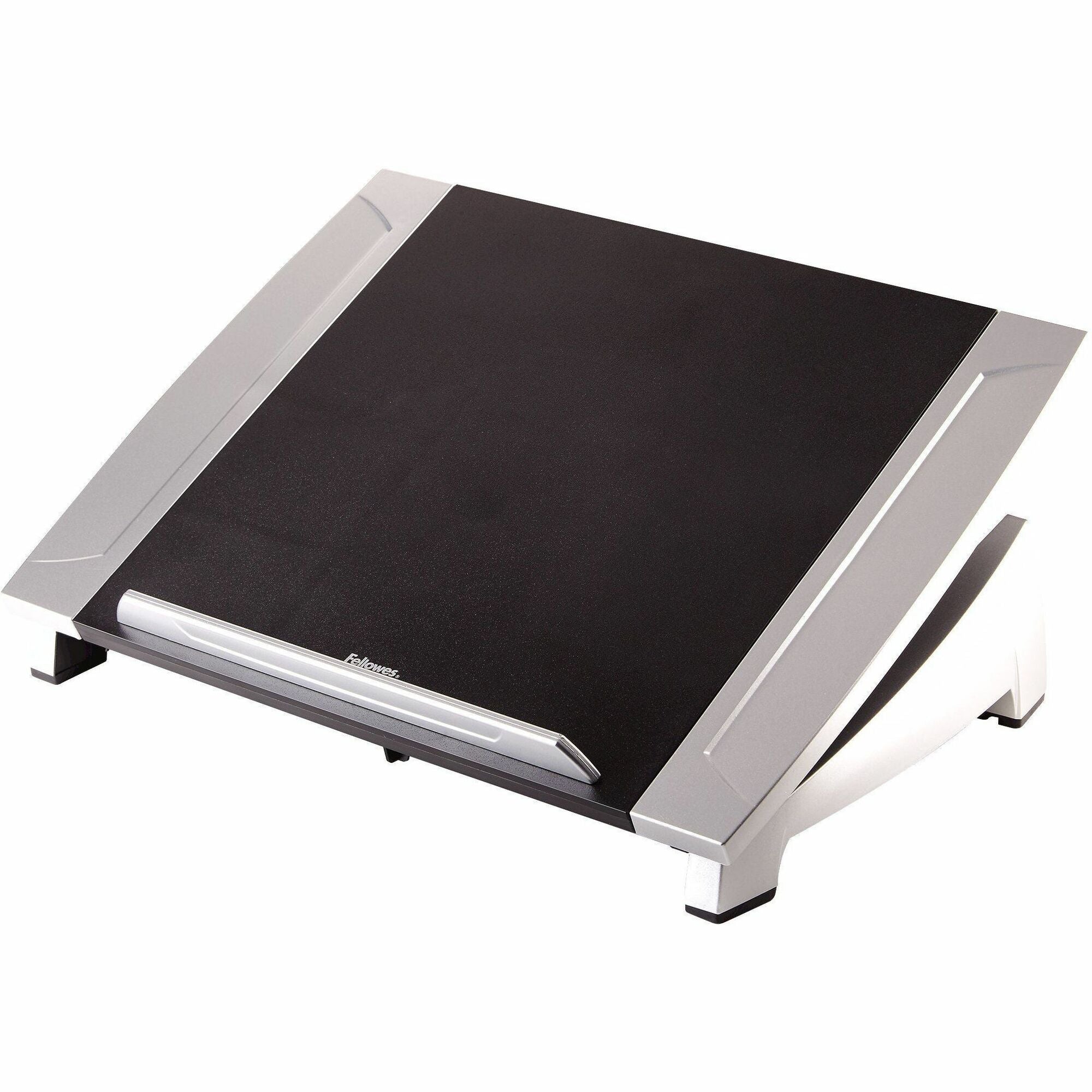Fellowes Laptop Riser - Up to 17" Screen Support - 10 lb Load Capacity - 6.50" Height x 15.06" Width x 10.50" Depth - Desktop - High Performance Steel (HPS) - Black, Silver - Adjustable Angle, Non-skid, Stackable, Adjustable Tilt, Scratch Resistant, Sc...