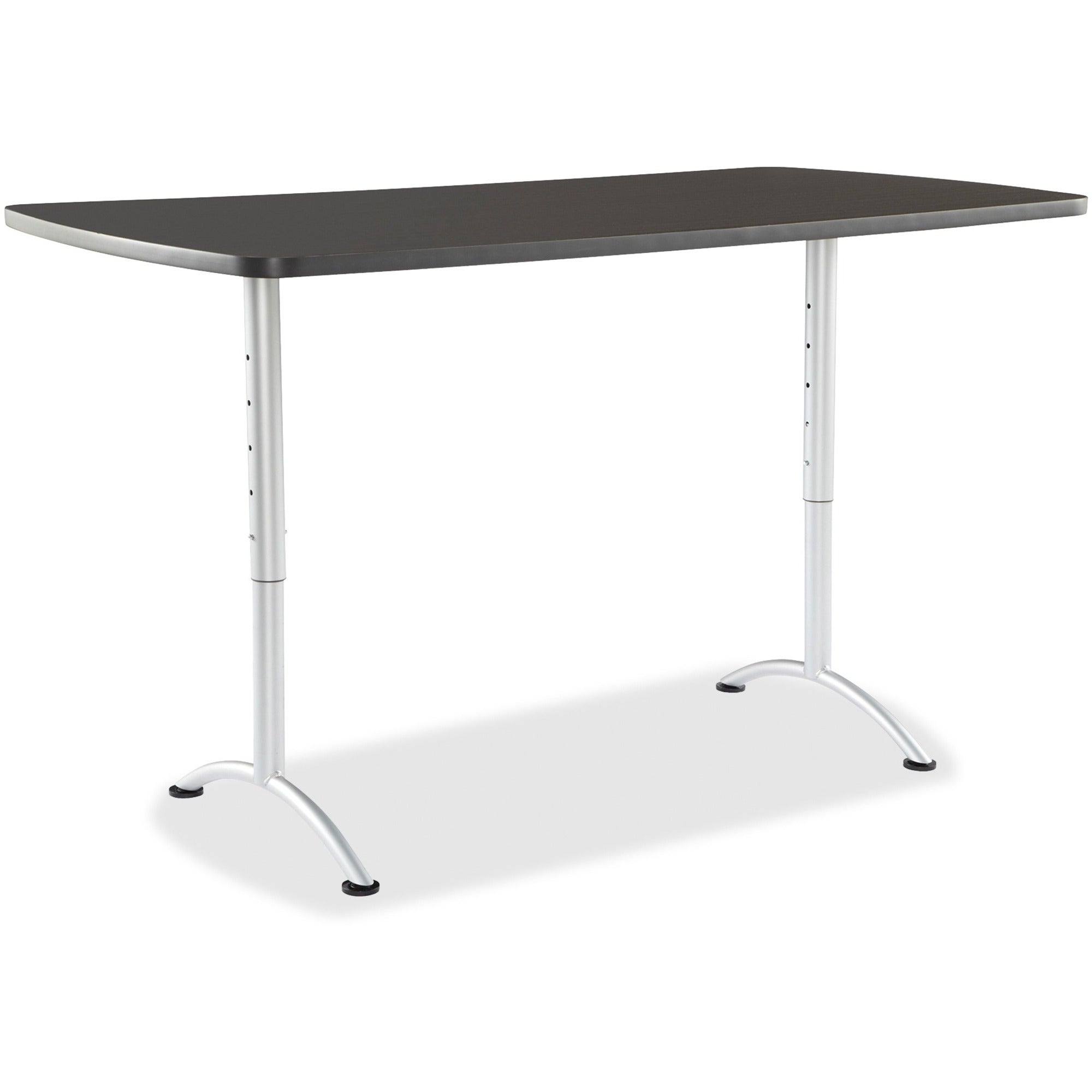 Iceberg Utility Table - Rectangle Top - Adjustable Height Tier(s) - 72" Table Top Length x 36" Table Top Width - Assembly Required - Graphite - 1 Each