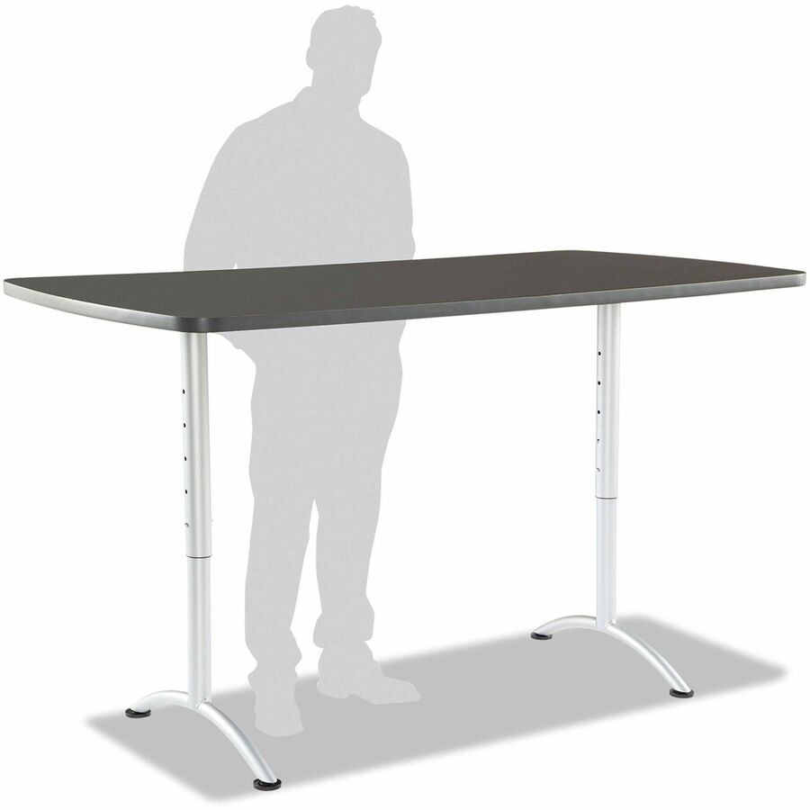 Iceberg Utility Table - Rectangle Top - Adjustable Height Tier(s) - 72" Table Top Length x 36" Table Top Width - Assembly Required - Graphite - 1 Each