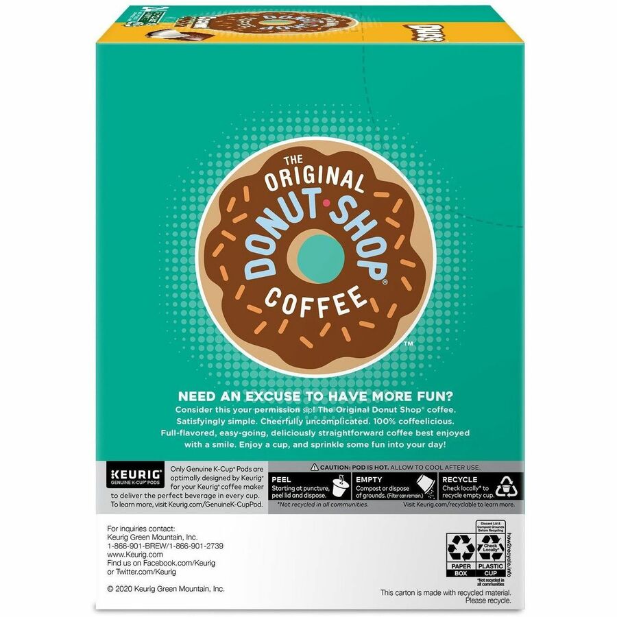 The Original Donut Shop&reg; K-Cup, Pod Coffee - Compatible with Keurig Brewer - Regular - Medium - K-Cup, Pod - Coconut Mocha - Kosher - 24 / Box