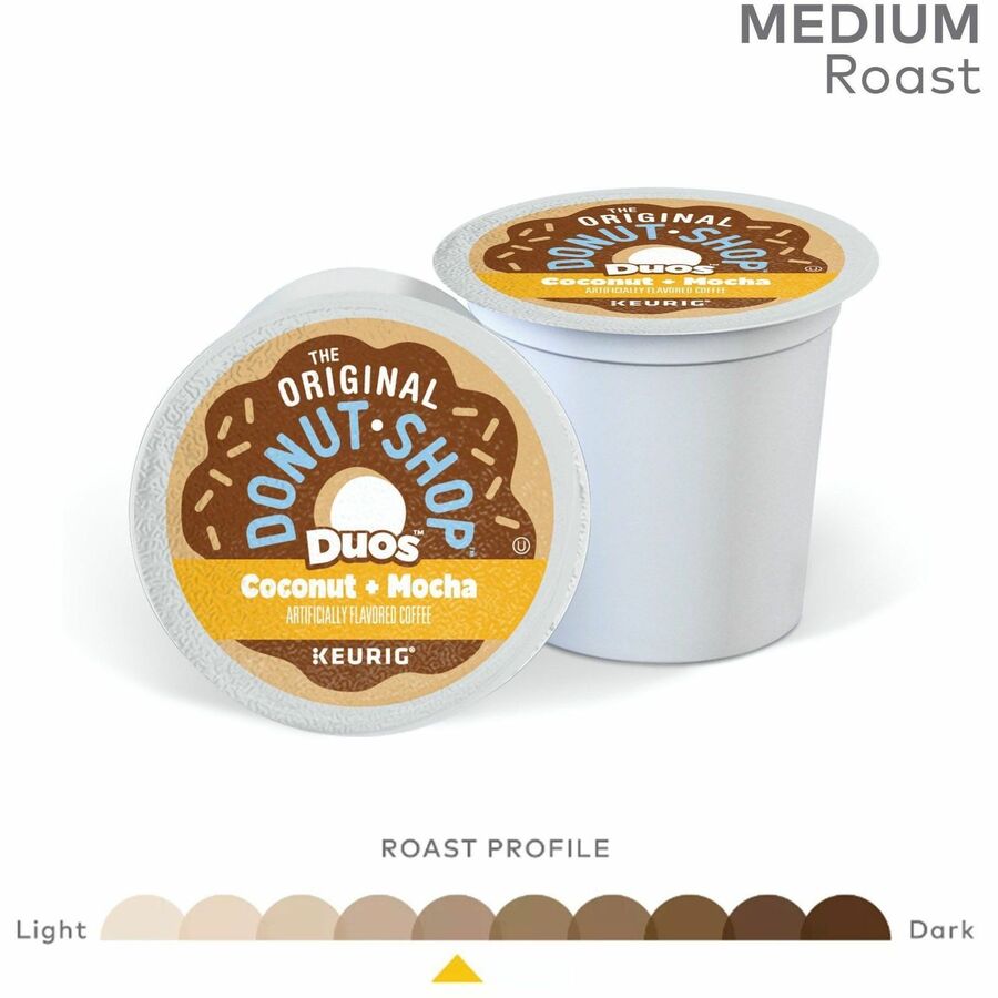 The Original Donut Shop&reg; K-Cup, Pod Coffee - Compatible with Keurig Brewer - Regular - Medium - K-Cup, Pod - Coconut Mocha - Kosher - 24 / Box