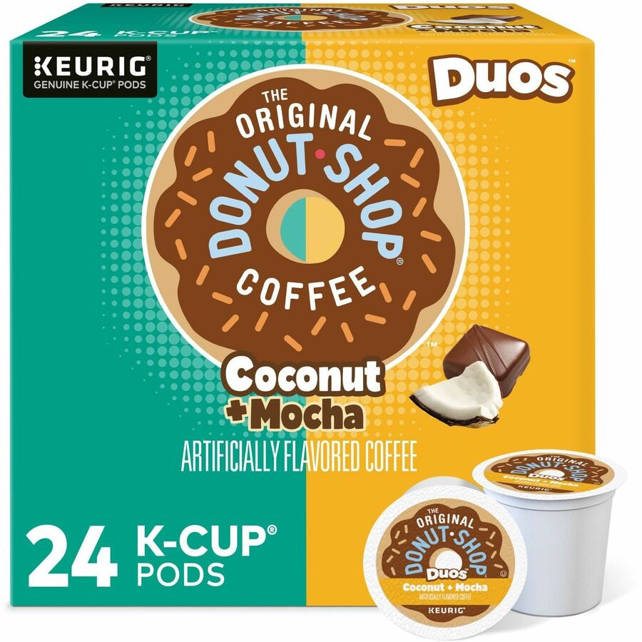 The Original Donut Shop&reg; K-Cup, Pod Coffee - Compatible with Keurig Brewer - Regular - Medium - K-Cup, Pod - Coconut Mocha - Kosher - 24 / Box