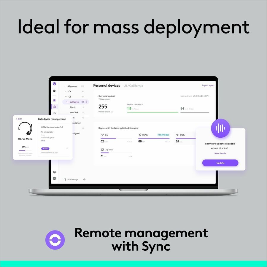 Logitech USB Headset Mono H570e - Mono - USB - Wired - 31.50 Hz to 20 kHz - Over-the-head - Monaural - Supra-aural - Noise Cancelling, Electret Microphone