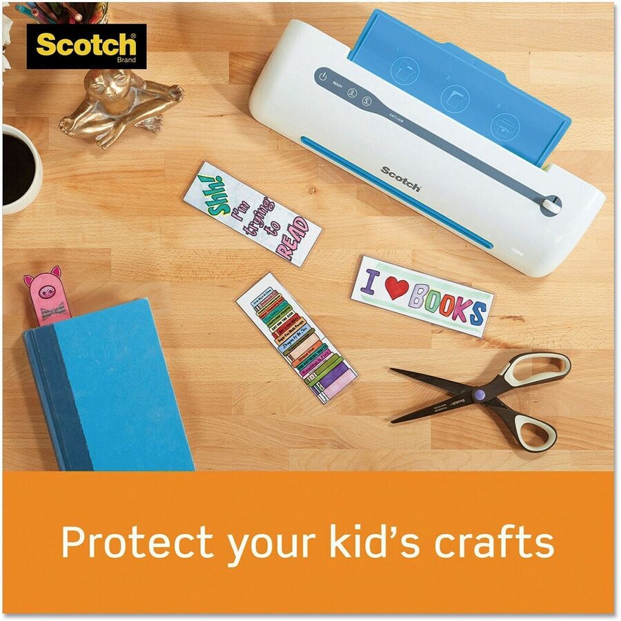 Scotch Thermal Laminating Pouches - Laminating Pouch/Sheet Size: 2.30" Width x 3.70" Length x 5 mil Thickness - Glossy - for Business Card, Photo, Document, Lists, Coupon, Punch Card - Double Sided, Moisture Resistant, Photo-safe - Clear - 100 / Pack