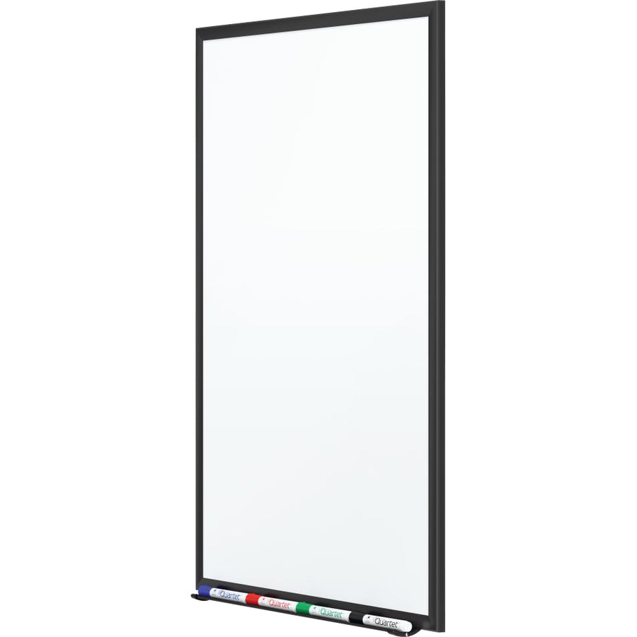 Quartet DuraMax Classic Whiteboard - 60" (5 ft) Width x 36" (3 ft) Height - White Porcelain Surface - Black Aluminum Frame - Rectangle - Horizontal/Vertical - Magnetic - 1 / Each