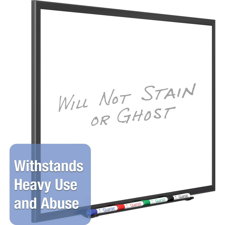 Quartet DuraMax Classic Whiteboard - 60" (5 ft) Width x 36" (3 ft) Height - White Porcelain Surface - Black Aluminum Frame - Rectangle - Horizontal/Vertical - Magnetic - 1 / Each