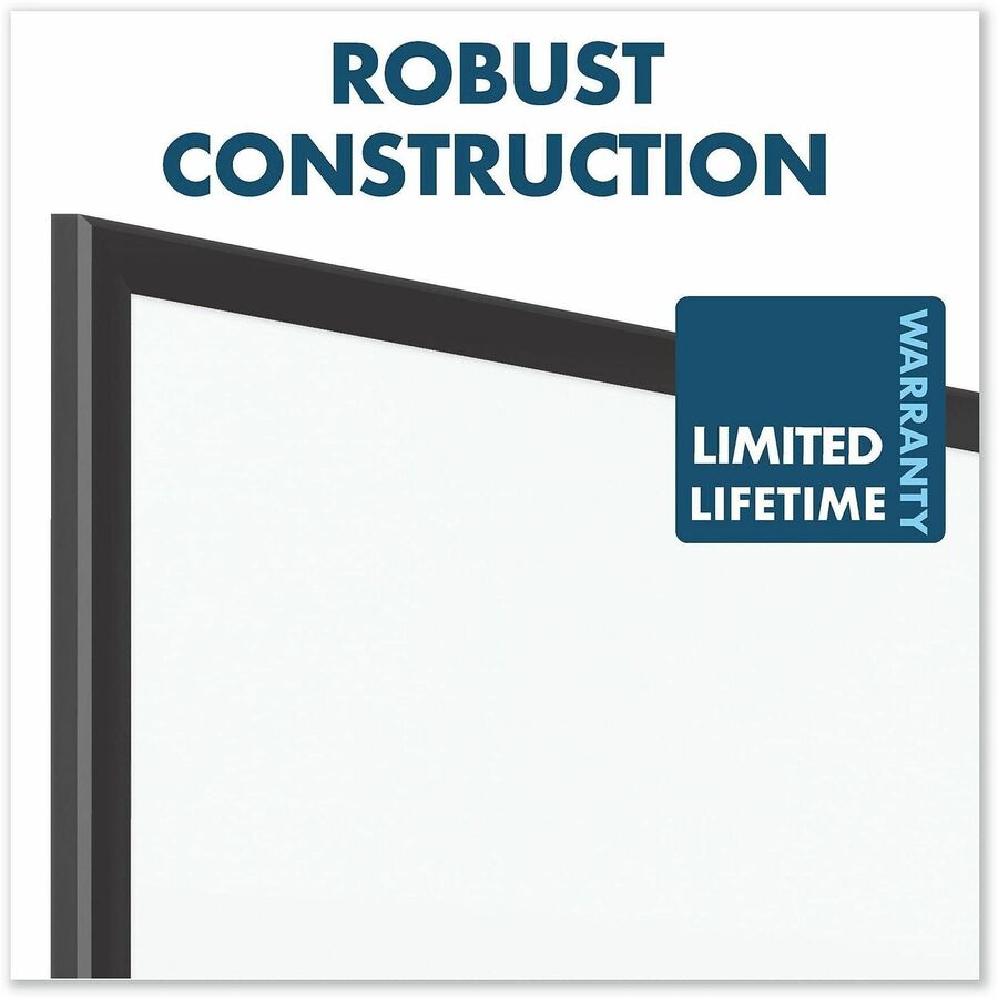Quartet DuraMax Classic Whiteboard - 60" (5 ft) Width x 36" (3 ft) Height - White Porcelain Surface - Black Aluminum Frame - Rectangle - Horizontal/Vertical - Magnetic - 1 / Each