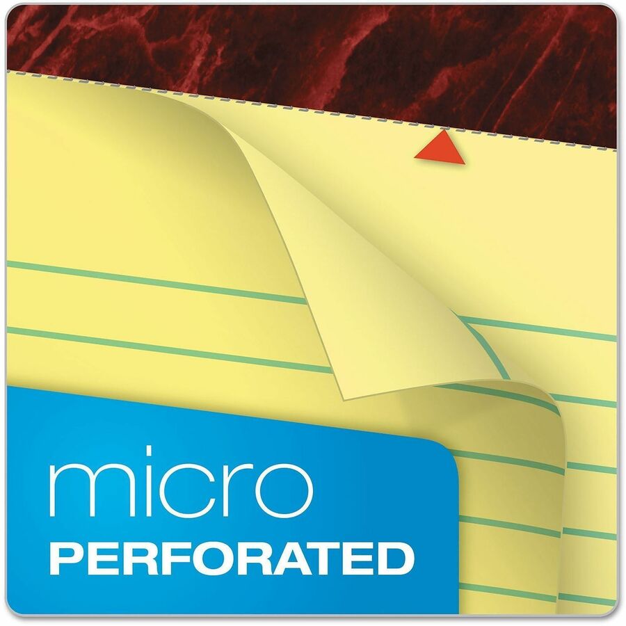 TOPS Gold Fibre Premium Rule Writing Pads - Legal - 50 Sheets - Watermark - Stapled/Glued - 0.34" Ruled - 16 lb Basis Weight - Legal - 8 1/2" x 14" Sheet Size - Yellow Paper - Bleed-free, Chipboard Backing, Micro Perforated - 1 Dozen