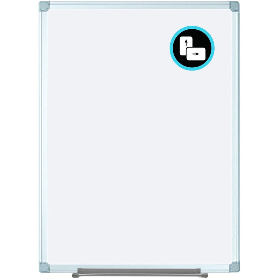 MasterVision EasyClean Dry-erase Board - 36" (3 ft) Width x 48" (4 ft) Height - White Aluminum Surface - Silver Frame - Magnetic - Eco-friendly, Sturdy, Pen Tray, Wall Mountable - 1 Each
