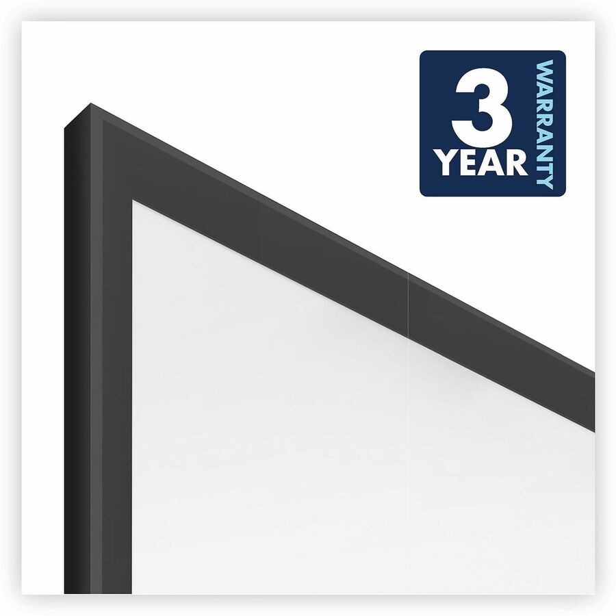 Quartet Standard Whiteboard - 96" (8 ft) Width x 48" (4 ft) Height - White Melamine Surface - Black Aluminum Frame - Horizontal/Vertical - 1 - TAA Compliant