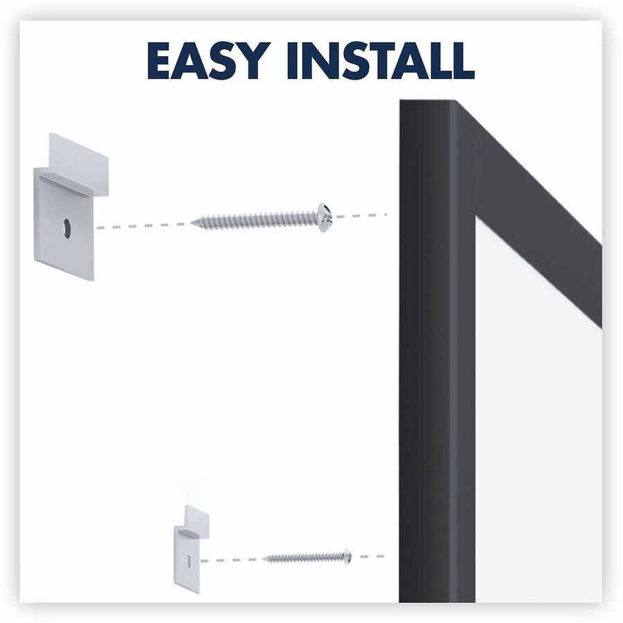 Quartet Standard Whiteboard - 96" (8 ft) Width x 48" (4 ft) Height - White Melamine Surface - Black Aluminum Frame - Horizontal/Vertical - 1 - TAA Compliant