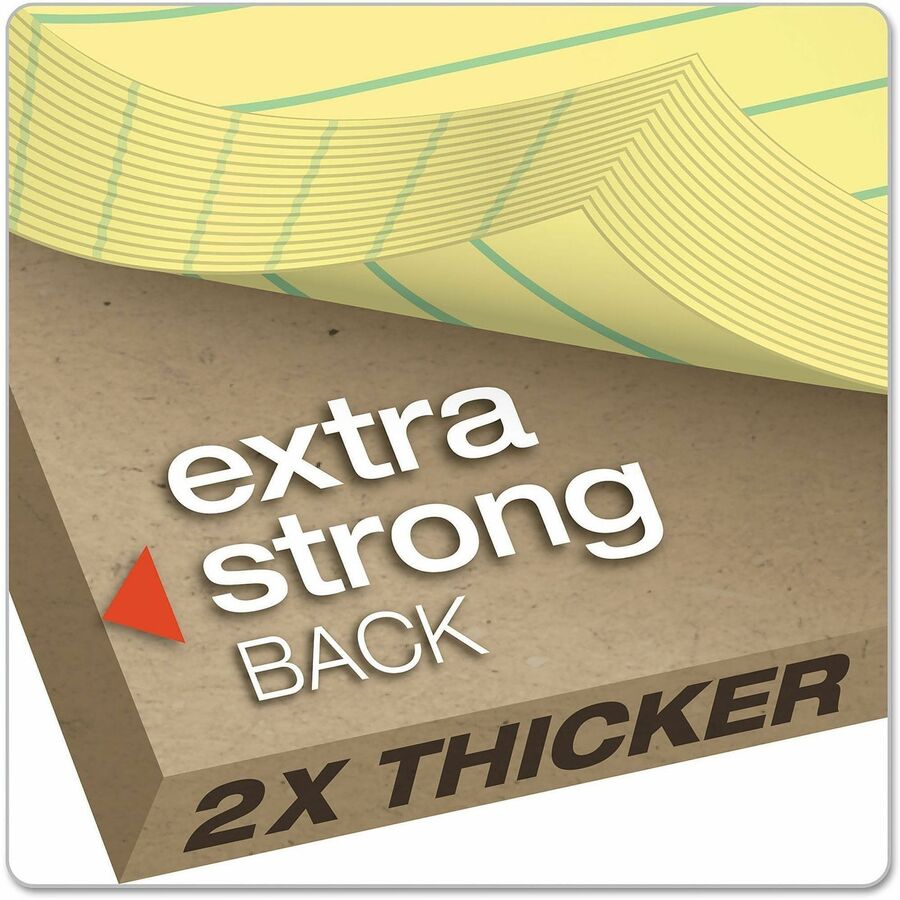 Ampad Evidence Narrow Ruled Dual Pad - 100 Sheets - 15 lb Basis Weight - 8 1/2" x 11 3/4" Sheet Size - 11.75" Height x 8.5" Width x 0.4" Depth - Canary Paper - Micro Perforated, Easy Tear, Rigid, Chipboard Backing - 1 Pad