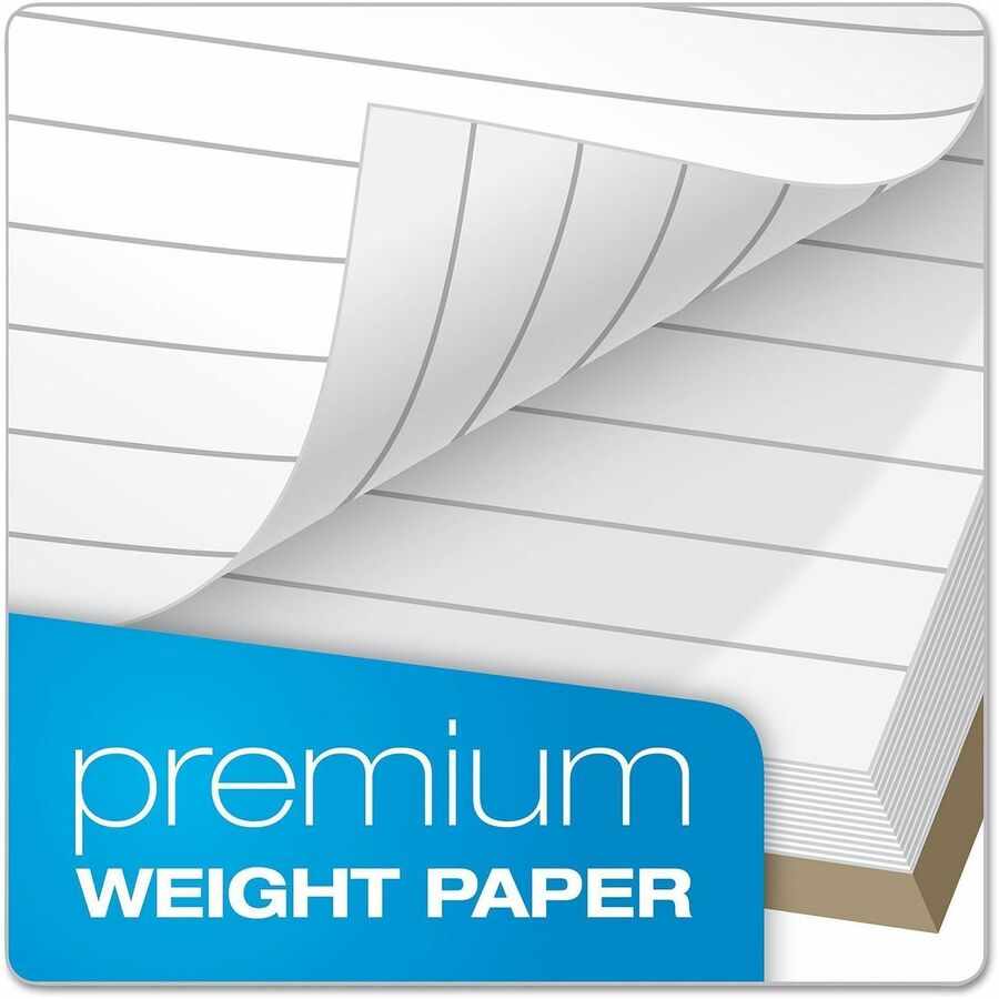 Ampad Gold Fibre Personal Notebook - 100 Sheets - Wire Bound - 0.28" Ruled - 20 lb Basis Weight - 5" x 7" Sheet Size - White Paper - Classic Green Kraft Cover - Micro Perforated, Rigid, Chipboard Backing, Pocket, Easy Tear, Unpunched - 1 Each
