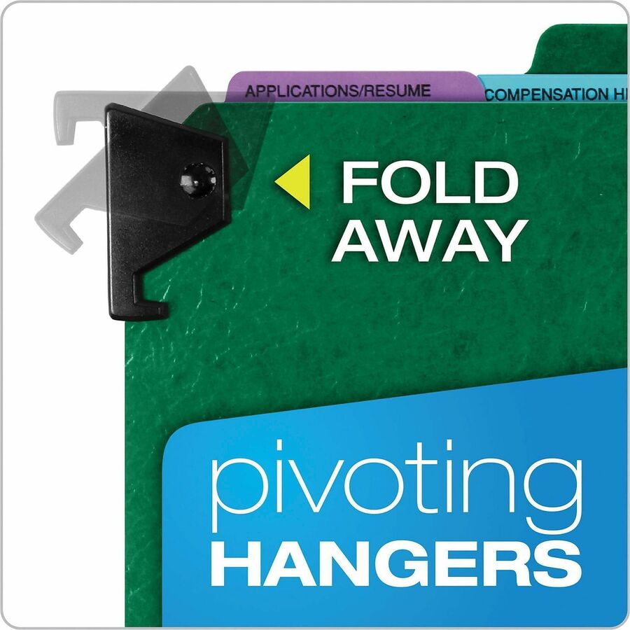 Pendaflex 1/3 Tab Cut Letter Hanging Folder - 8 1/2" x 11" - 2" Expansion - 1" Fastener Capacity - Top Tab Location - 5 Divider(s) - Green - Moisture Resistant, Reinforced Gusset, Durable, Reinforced Tab, Rip Proof, Moisture Resistant, Smudge Resistant...