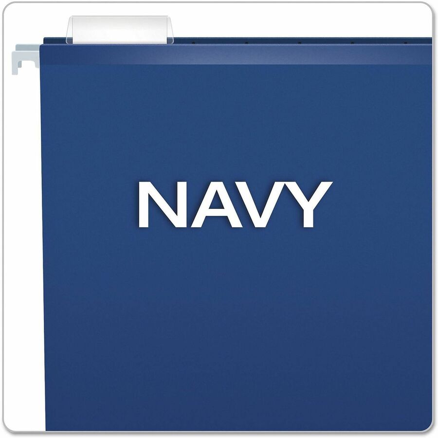 Pendaflex 1/5 Tab Cut Legal Hanging Folder - 8 1/2" x 14" - Internal Pocket(s) - 11 pt. - Navy - Reinforced, Tear Resistant, Durable - 25 / Box