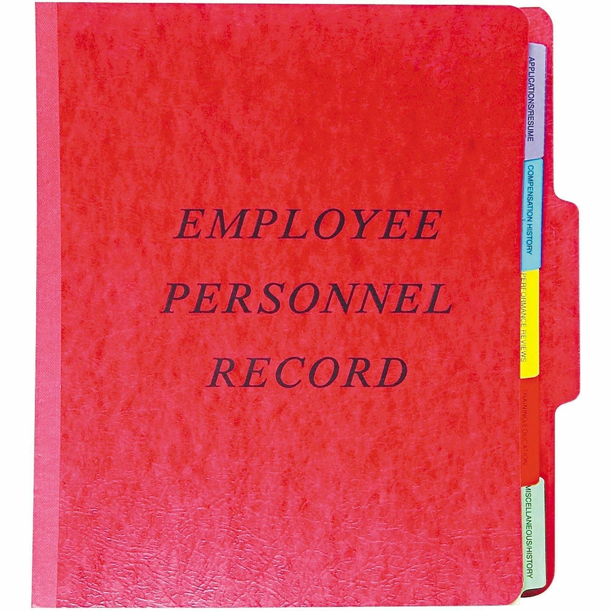 Pendaflex 1/3 Tab Cut Letter Recycled Organizer Folder - 8 1/2" x 11" - 400 Sheets Capacity - 2" Expansion - 1" Fastener Capacity - Top Tab Location - 5 Divider(s) - Red - Reinforced Tab, Moisture Resistant, Smudge Resistant, Reinforced Gusset, Rip Pro...