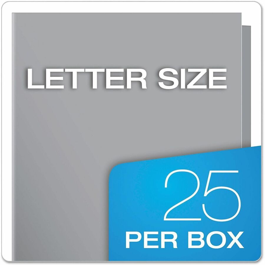 Oxford Showfolio Letter Pocket Folder - 8 1/2" x 11" - 100 Sheets Capacity - 2 Internal Pocket(s) - Gray - Die-cut, High Gloss, Laminated, CD Holder, Soil Resistant, Moisture Resistant - 25 / Box