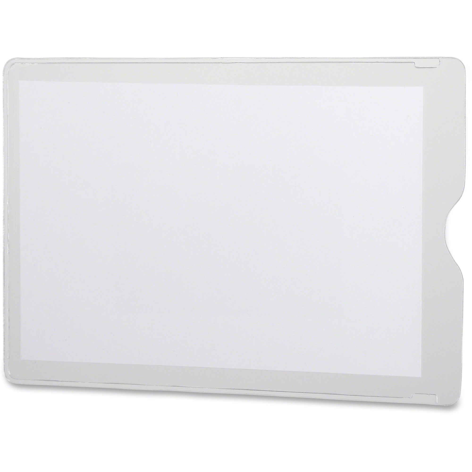 Oxford File Jacket - 6" x 4" - Vinyl - Clear - Durable, Water Proof, Heavy Duty - 50 / Box