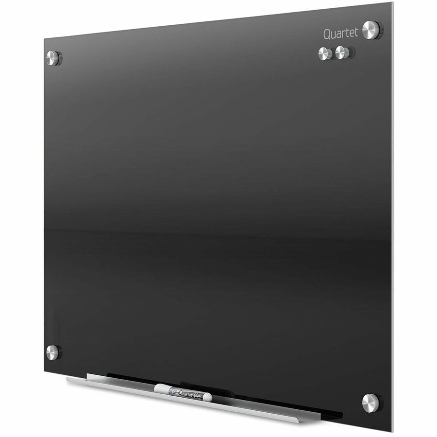 Quartet Infinity&trade; Glass Magnetic Dry-Erase Board - 36" (3 ft) Width x 24" (2 ft) Height - Black Tempered Glass Surface - Black Frame - Horizontal/Vertical - Magnetic - 1 / Each