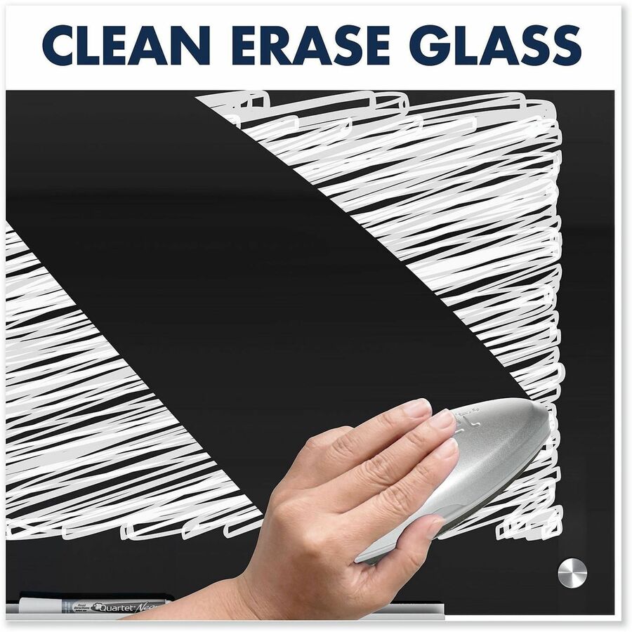 Quartet Infinity&trade; Glass Magnetic Dry-Erase Board - 36" (3 ft) Width x 24" (2 ft) Height - Black Tempered Glass Surface - Black Frame - Horizontal/Vertical - Magnetic - 1 / Each