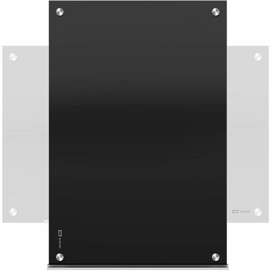 Quartet Infinity&trade; Glass Magnetic Dry-Erase Board - 48" (4 ft) Width x 36" (3 ft) Height - Black Tempered Glass Surface - Black Frame - Horizontal/Vertical - Magnetic - Frameless, Dent Resistant, Non-absorbent, Stain Resistant, Ghost Resistant, Sc...