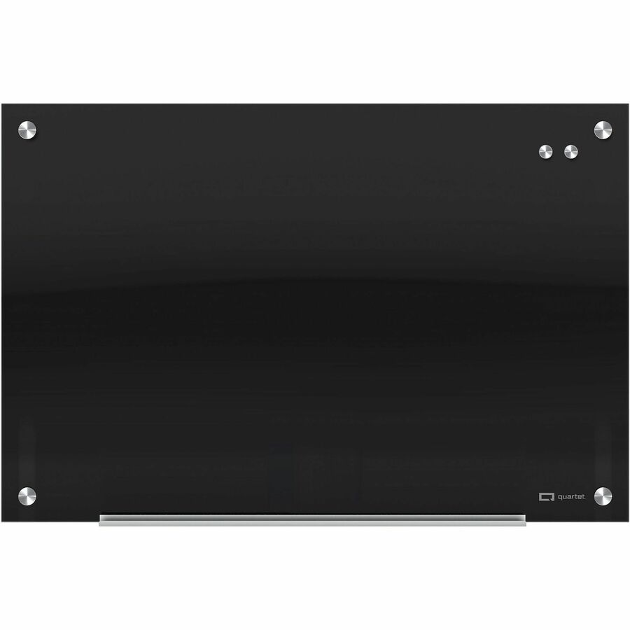 Quartet Infinity&trade; Glass Magnetic Dry-Erase Board - 48" (4 ft) Width x 36" (3 ft) Height - Black Tempered Glass Surface - Black Frame - Horizontal/Vertical - Magnetic - Frameless, Dent Resistant, Non-absorbent, Stain Resistant, Ghost Resistant, Sc...