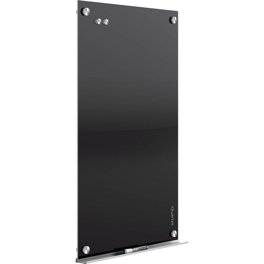 Quartet Infinity&trade; Glass Magnetic Dry-Erase Board - 72" (6 ft) Width x 48" (4 ft) Height - Black Tempered Glass Surface - Black Frame - Horizontal/Vertical - Magnetic - 1 / Each